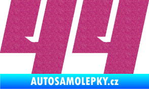 Samolepka Startovní číslo 44 typ 6 Ultra Metalic růžová