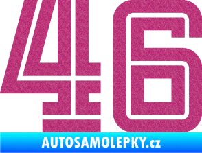 Samolepka Startovní číslo 46 typ 7 Ultra Metalic růžová