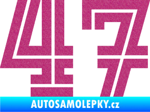Samolepka Startovní číslo 47 typ 7 Ultra Metalic růžová