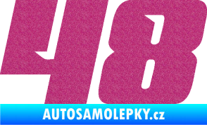 Samolepka Startovní číslo 48 typ 6 Ultra Metalic růžová
