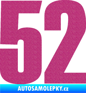 Samolepka Startovní číslo 52 typ 2  Ultra Metalic růžová