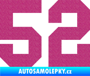 Samolepka Startovní číslo 52 Ultra Metalic růžová