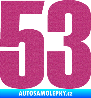 Samolepka Startovní číslo 53 typ 2  Ultra Metalic růžová