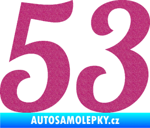 Samolepka Startovní číslo 53 typ 3 Ultra Metalic růžová