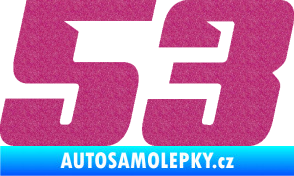 Samolepka Startovní číslo 53 typ 6 Ultra Metalic růžová