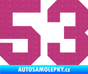 Samolepka Startovní číslo 53 Ultra Metalic růžová