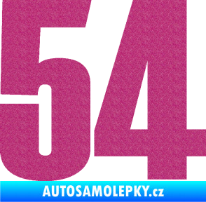 Samolepka Startovní číslo 54 typ 2   Ultra Metalic růžová