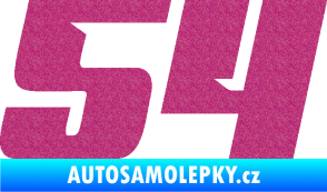 Samolepka Startovní číslo 54 typ 6 Ultra Metalic růžová