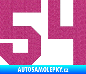 Samolepka Startovní číslo 54 Ultra Metalic růžová