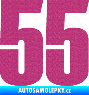 Samolepka Startovní číslo 55 typ 2   Ultra Metalic růžová