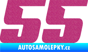 Samolepka Startovní číslo 55 typ 6 Ultra Metalic růžová