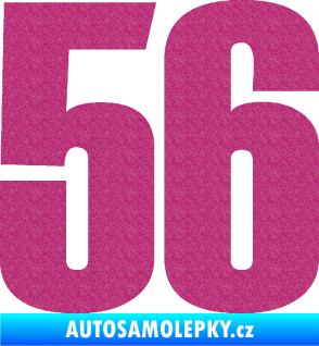 Samolepka Startovní číslo 56 typ 2   Ultra Metalic růžová