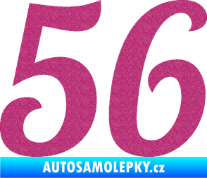 Samolepka Startovní číslo 56 typ 3 Ultra Metalic růžová