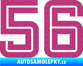 Samolepka Startovní číslo 56 typ 7 Ultra Metalic růžová