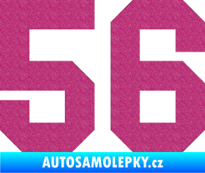 Samolepka Startovní číslo 56 Ultra Metalic růžová