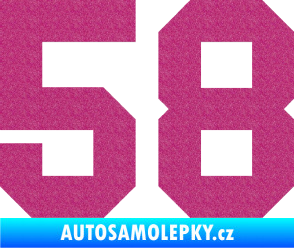 Samolepka Startovní číslo 58 Ultra Metalic růžová