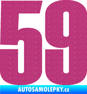 Samolepka Startovní číslo 59 typ 2    Ultra Metalic růžová