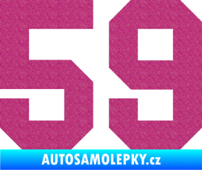 Samolepka Startovní číslo 59 Ultra Metalic růžová