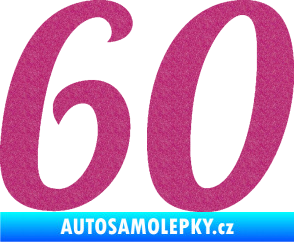 Samolepka Startovní číslo 60 typ 3 Ultra Metalic růžová