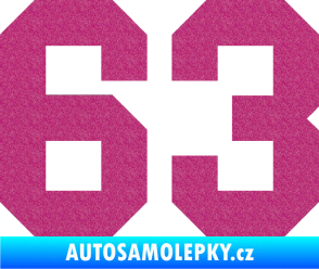 Samolepka Startovní číslo 63 Ultra Metalic růžová