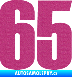 Samolepka Startovní číslo 65 typ 2     Ultra Metalic růžová