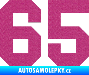 Samolepka Startovní číslo 65 Ultra Metalic růžová