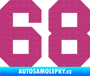Samolepka Startovní číslo 68 Ultra Metalic růžová