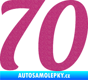 Samolepka Startovní číslo 70 typ 3  Ultra Metalic růžová