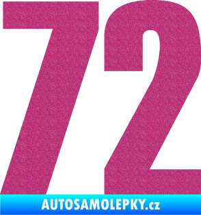 Samolepka Startovní číslo 72 typ 2   Ultra Metalic růžová