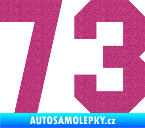Samolepka Startovní číslo 73 Ultra Metalic růžová