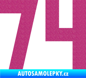 Samolepka Startovní číslo 74 Ultra Metalic růžová