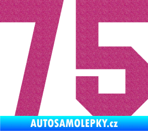 Samolepka Startovní číslo 75 Ultra Metalic růžová