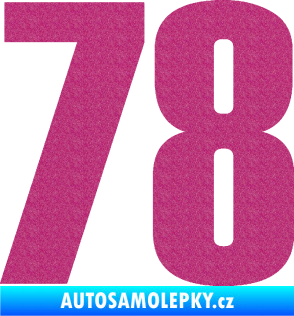 Samolepka Startovní číslo 78 typ 2         Ultra Metalic růžová