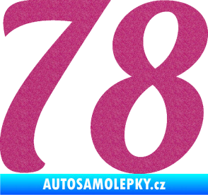 Samolepka Startovní číslo 78 typ 3   Ultra Metalic růžová