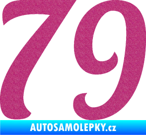 Samolepka Startovní číslo 79 typ 3   Ultra Metalic růžová
