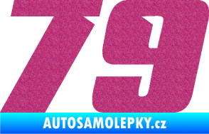 Samolepka Startovní číslo 79 typ 6 Ultra Metalic růžová