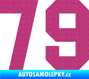 Samolepka Startovní číslo 79 Ultra Metalic růžová