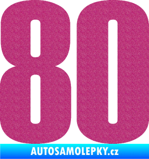 Samolepka Startovní číslo 80 typ 2           Ultra Metalic růžová