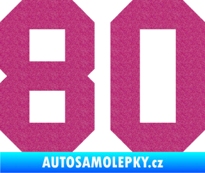 Samolepka Startovní číslo 80 Ultra Metalic růžová