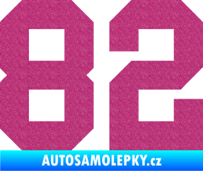 Samolepka Startovní číslo 82 Ultra Metalic růžová