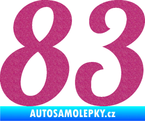 Samolepka Startovní číslo 83 typ 3   Ultra Metalic růžová