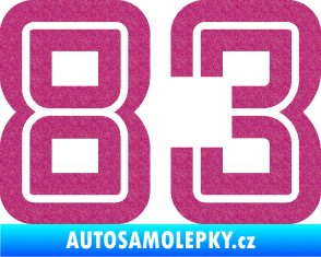 Samolepka Startovní číslo 83 typ 7 Ultra Metalic růžová