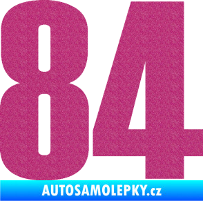 Samolepka Startovní číslo 84 typ 2    Ultra Metalic růžová