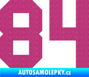 Samolepka Startovní číslo 84 Ultra Metalic růžová