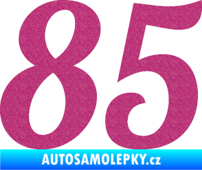 Samolepka Startovní číslo 85 typ 3   Ultra Metalic růžová