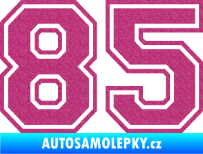 Samolepka Startovní číslo 85 typ 4 Ultra Metalic růžová