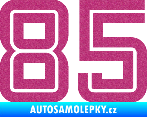 Samolepka Startovní číslo 85 typ 7 Ultra Metalic růžová