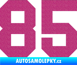 Samolepka Startovní číslo 85 Ultra Metalic růžová