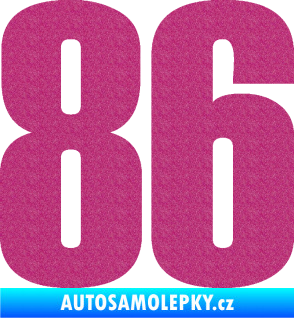 Samolepka Startovní číslo 86 typ 2      Ultra Metalic růžová