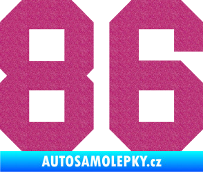 Samolepka Startovní číslo 86 Ultra Metalic růžová